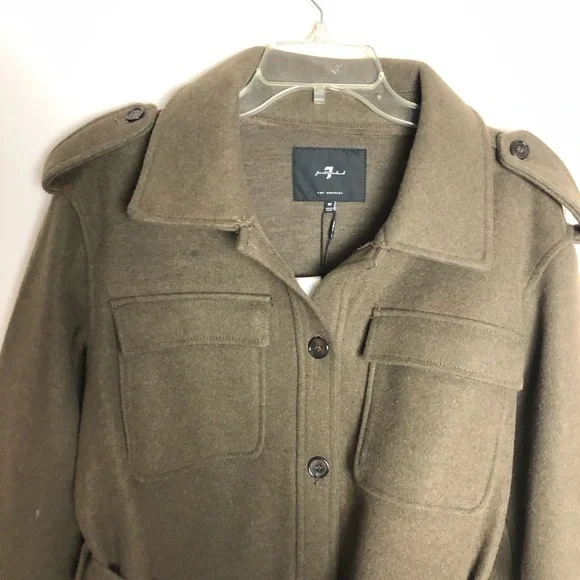 NWT 7 For All Mankind Waist Tie Shacket Shirt Jacket - Picture 3 of 7